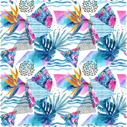 رومیزی مخمل مربع فانتزی گل و برگ