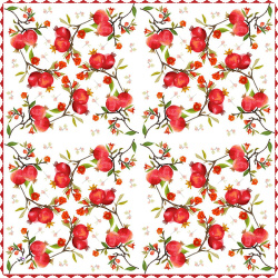 رومیزی مخمل مربع یلدا شکوفه و انار