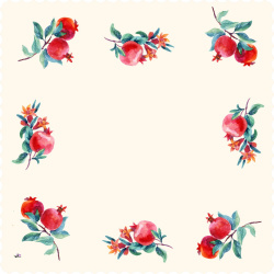 رومیزی مخمل مربع یلدا انار