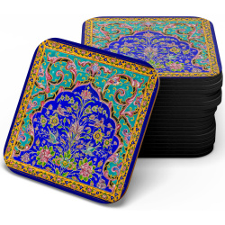 زیر لیوانی چوبی MDF گل افشان