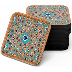 زیر لیوانی چوبی MDF کاشی برجسته