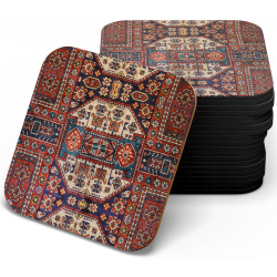 زیر لیوانی چوبی MDF فرش گل قشقایی