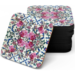 زیر لیوانی چوبی MDF گل کاغذی