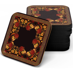 زیر لیوانی چوبی MDF گل مرغ