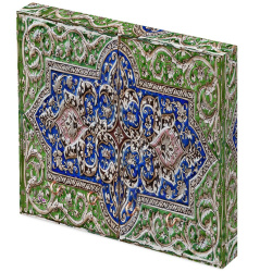 جا کلیدی دیواری کتیبه گلی سبز ابی