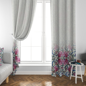 پرده مخمل گل کاغذی