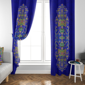 پرده مخمل گل افشان