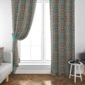 پرده مخمل کاشی برجسته