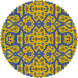 رومیزی مخمل فرش کاشی زرد