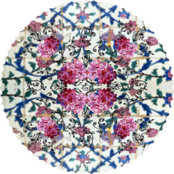 رومیزی مخمل گرد گل کاغذی