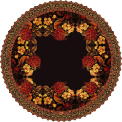 رومیزی سنتی مخمل گرد گل مرغ