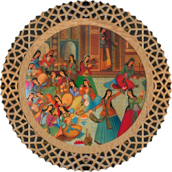 رومیزی مخمل گرد بزم ایرانی