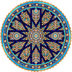 رومیزی مخمل گرد کاشی گره