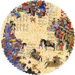 رومیزی مخمل گرد شاهنامه