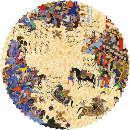 رومیزی مخمل گرد شاهنامه رومیزی مخمل گرد شاهنامه