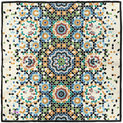 پوشت (دستمال جیب) مراکش کرمی چند رنگ