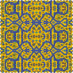 رومیزی مخمل مربع فرش کاشی زرد