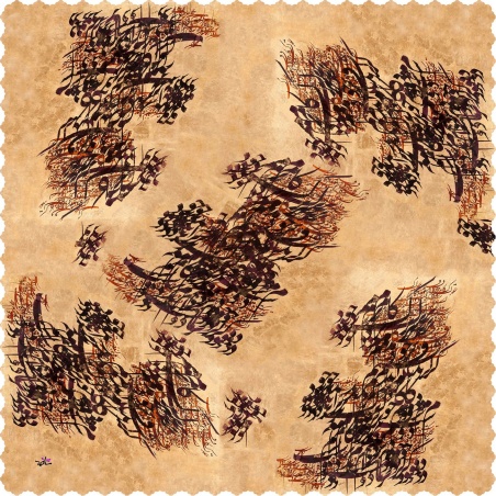 رومیزی مخمل مربع خط نقاشی