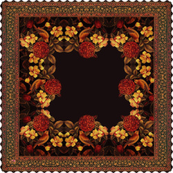 رومیزی مخمل مربع گل مرغ