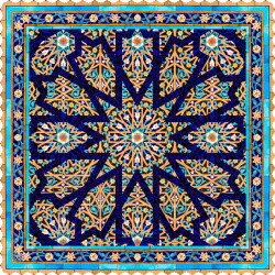 رومیزی مخمل مربع کاشی گره