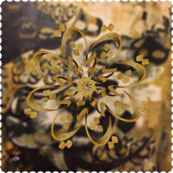 رومیزی مخمل مربع سنتی خط هیچ