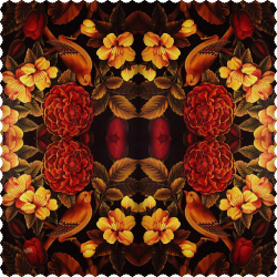 رومیزی مخمل مربع گل مرغ