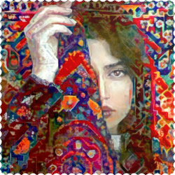 رومیزی مخمل مربع دکوپاژ زن