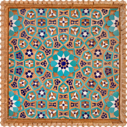 رومیزی مخمل مربع کاشی برجسته