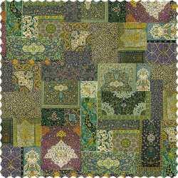 رومیزی مخمل مربع فرش چهل تیکه یشمی