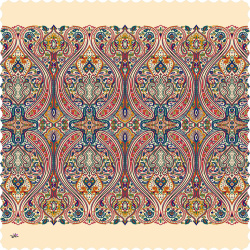 رومیزی مربع بته جقه وکتور