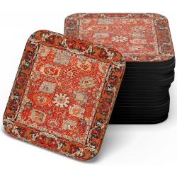 زیر لیوانی چوبی mdf فرش نارنجی