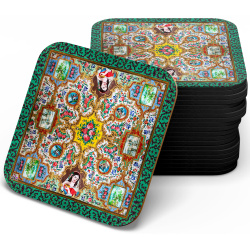 زیر لیوانی چوبی mdf کاشی نارنجستان