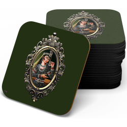 زیر لیوانی چوبی MDF ملکه قجری