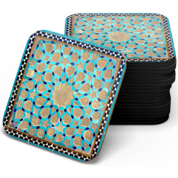 زیر لیوانی چوبی MDF کاشی فیروزه شمس