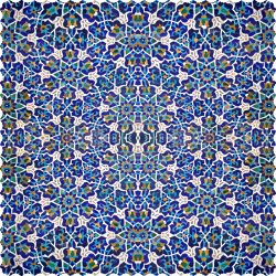 رومیزی مخمل مربع کاشی کاری کبود