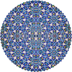 رومیزی مخمل گرد کاشی کاری کبود
