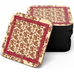 زیر لیوانی چوبی MDF گل بته