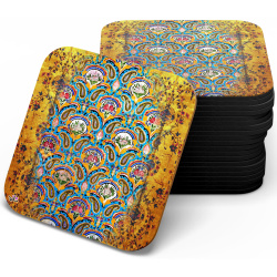 زیر لیوانی چوبی MDF کاشی تاج