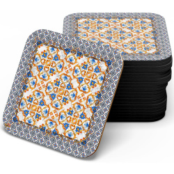 زیر لیوانی چوبی MDF گل ابی طلایی