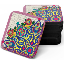 زیر لیوانی چوبی mdf شمس خط خودکار