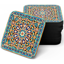 زیر لیوانی چوبی mdf کاشی گره