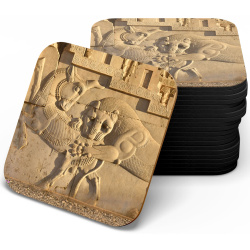 زیر لیوانی چوبی mdf شیر و گاو تخت جمشید