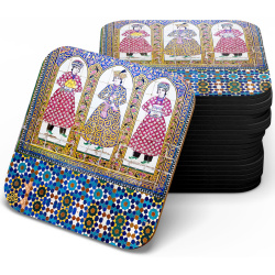 زیر لیوانی چوبی mdf کاشی خواجات