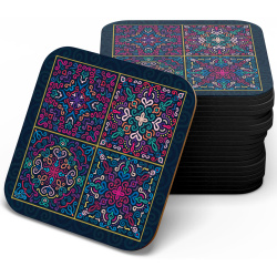 زیر لیوانی چوبی mdf کتیبه رنگی رنگی