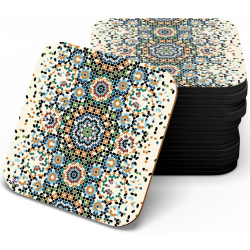 زیر لیوانی چوبی mdf مراکش کرمی چند رنگ