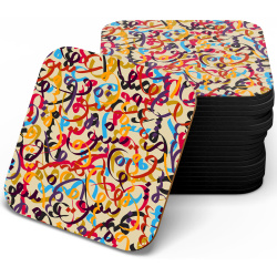 زیر لیوانی چوبی mdf کالیگرافی