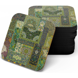 زیر لیوانی چوبی mdf فرش چهل تیکه یشمی