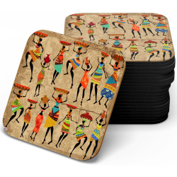 زیر لیوانی چوبی MDF زنان افریقایی