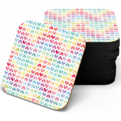 زیر لیوانی چوبی MDF قلب رنگین