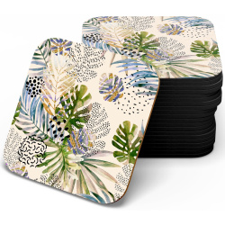 زیر لیوانی چوبی MDF فانتزی برگ انجیری